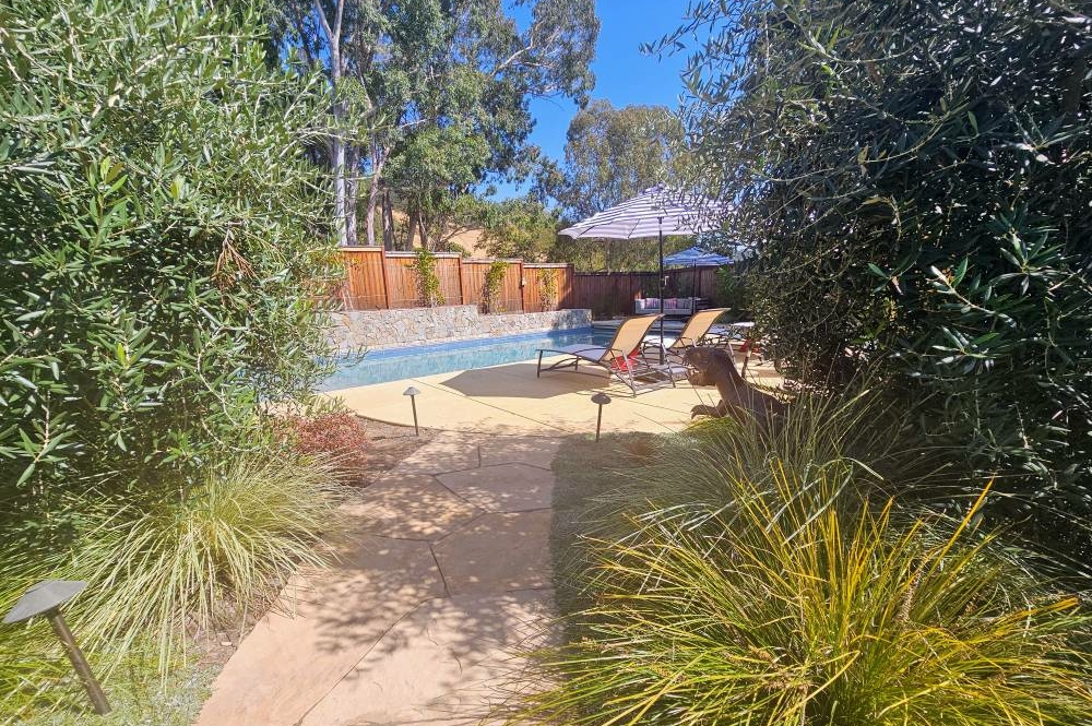 Garden path to swimming pool